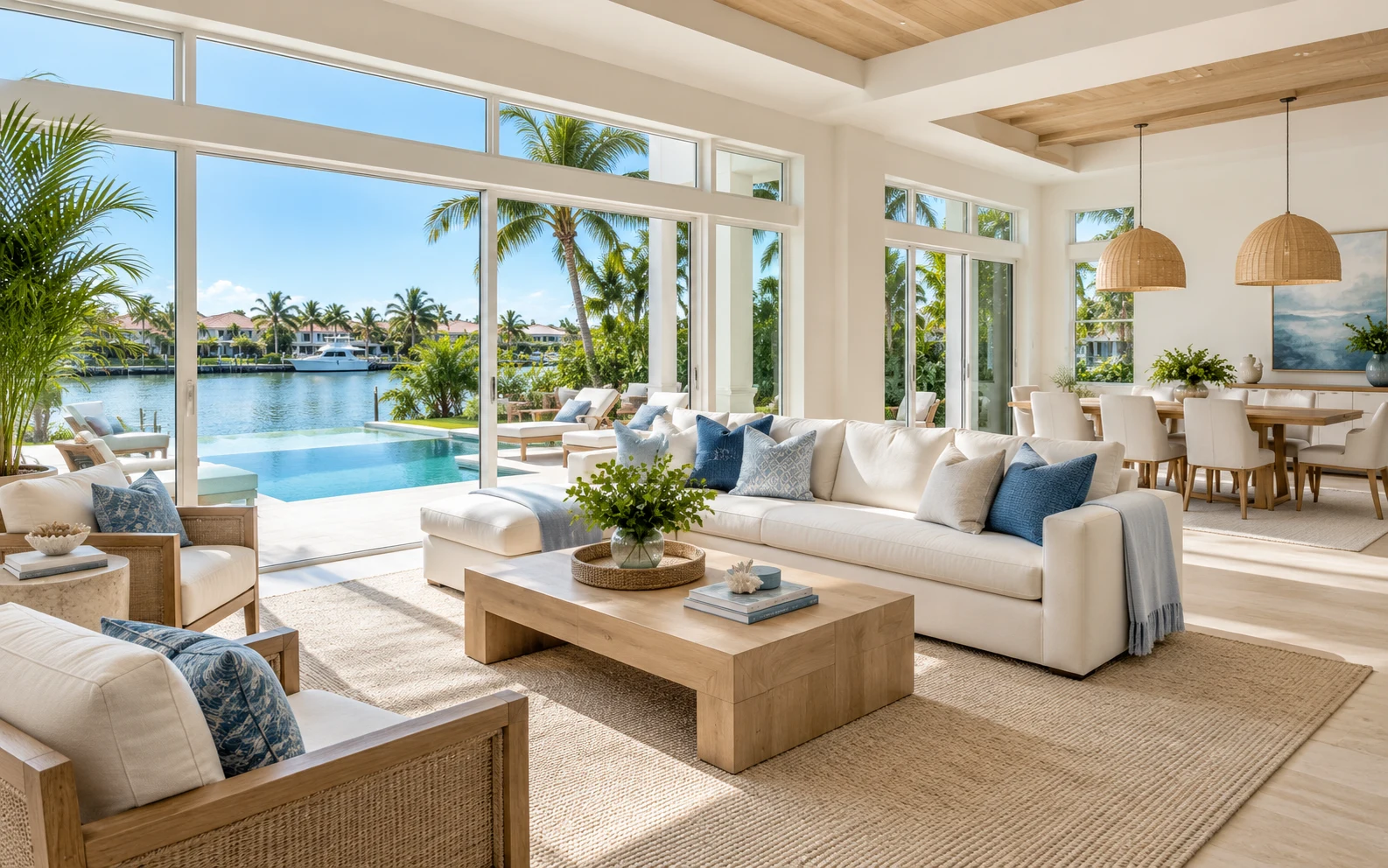 Illustrative bright Florida home interior