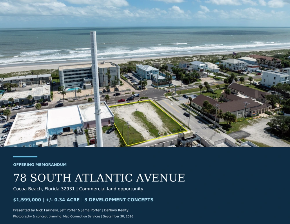 Cover of the Cocoa Beach concepts planning offering memorandum