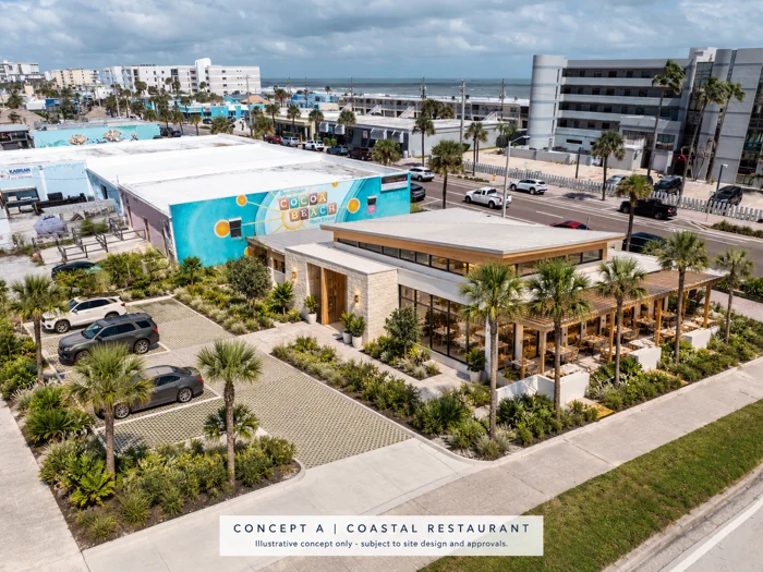 Coastal restaurant concept · 78 South Atlantic Avenue · Illustrative planning concept