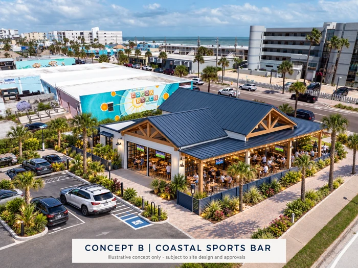 Coastal sports bar concept · 78 South Atlantic Avenue · Illustrative planning concept