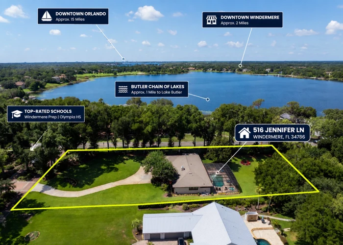 Point-of-interest aerial · 516 Jennifer Lane · Windermere